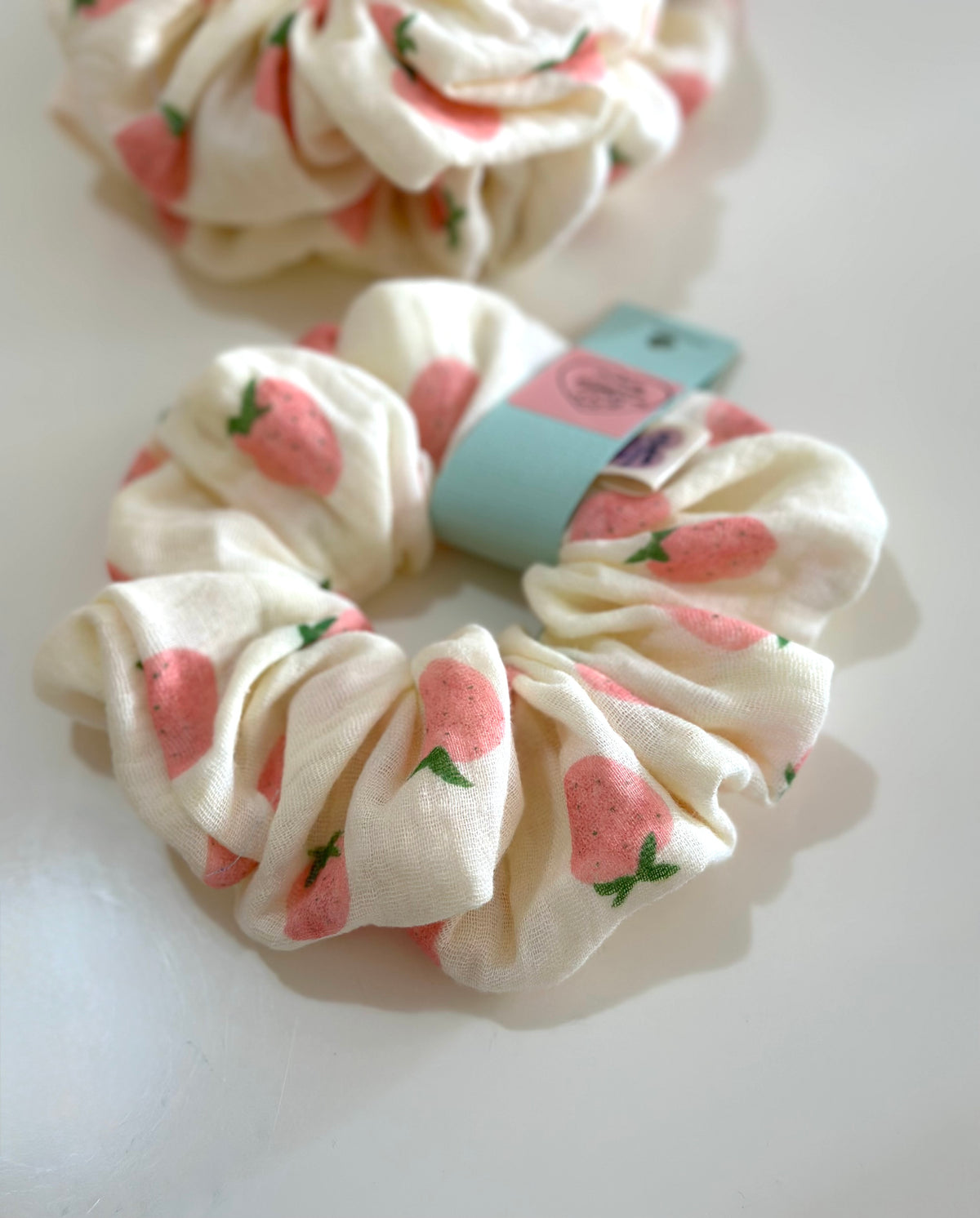 Strawberry Cream Hair Scrunchie