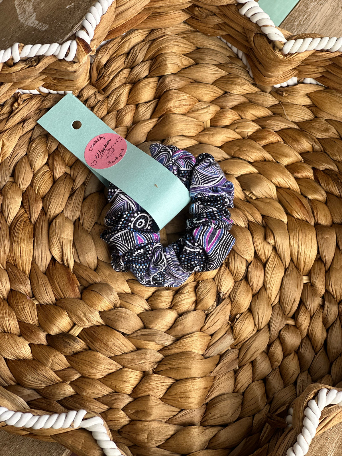 Aboriginal Blue Hair Scrunchie