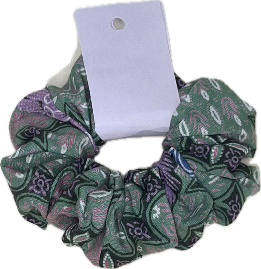 Teal Batik Hair Scrunchie