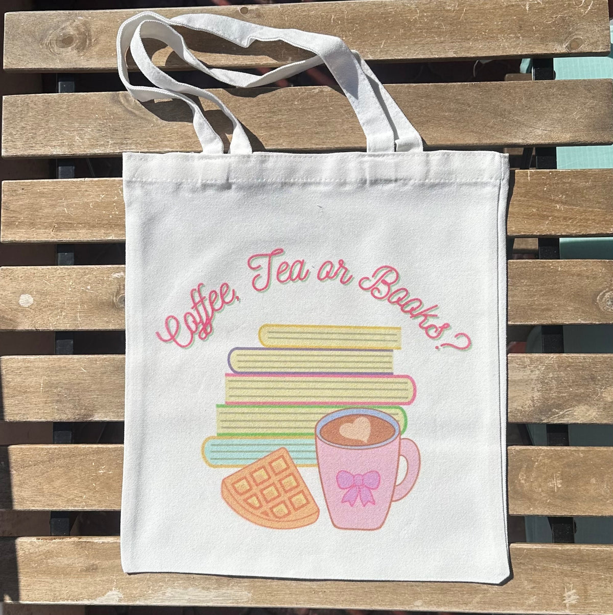 Coffee Tea or Books tote bag