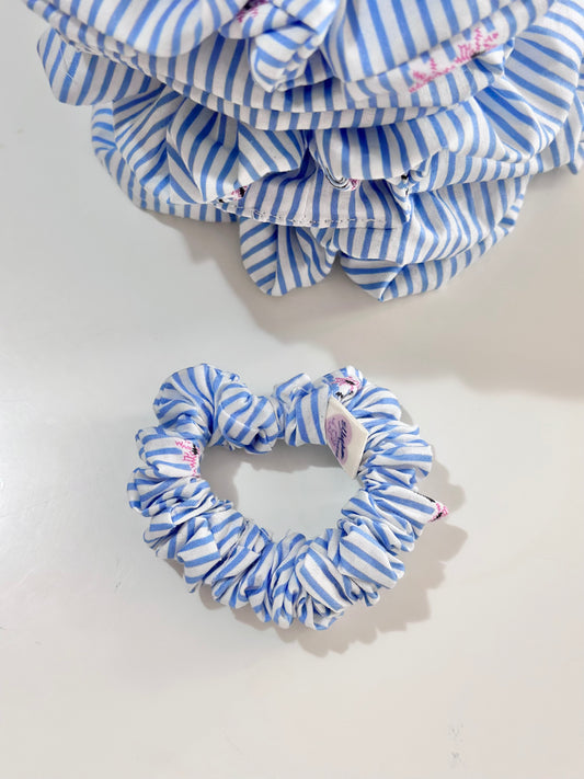 Seaside Blue Stripes Hair Scrunchie