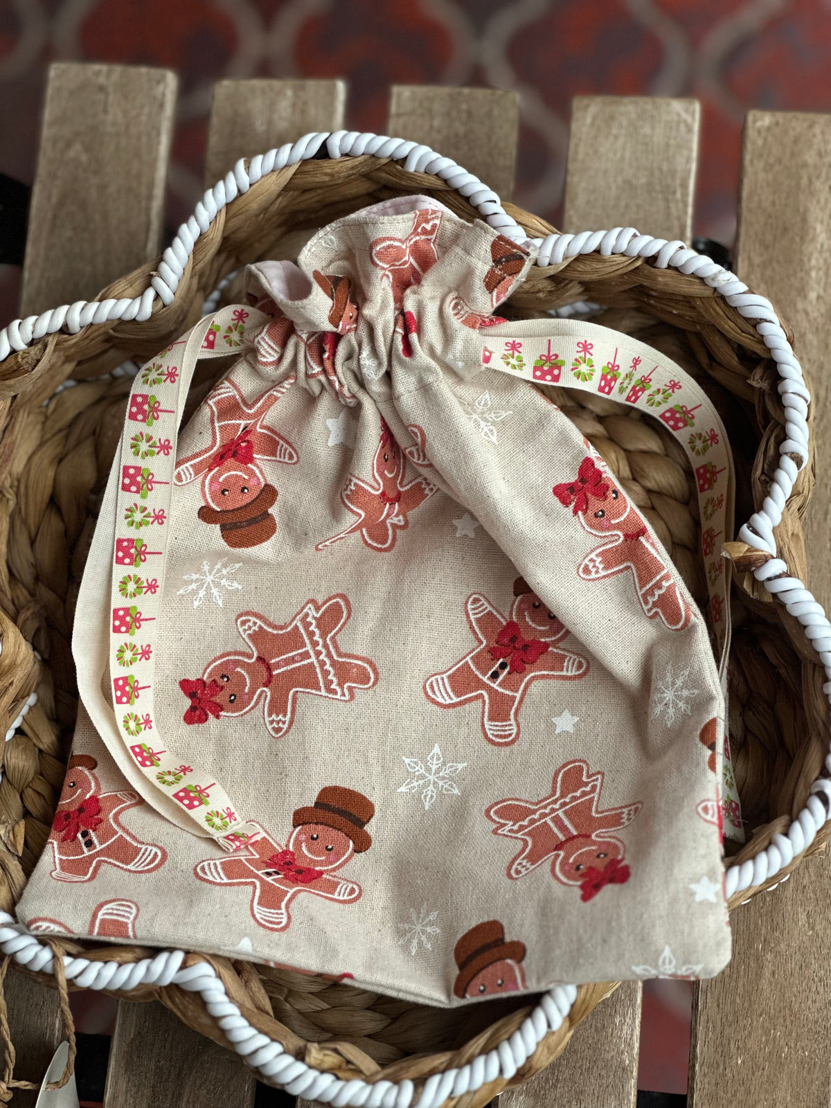 Gingie Weihnachten Weihnachtsgeschenkbeutel mit Kordelzug