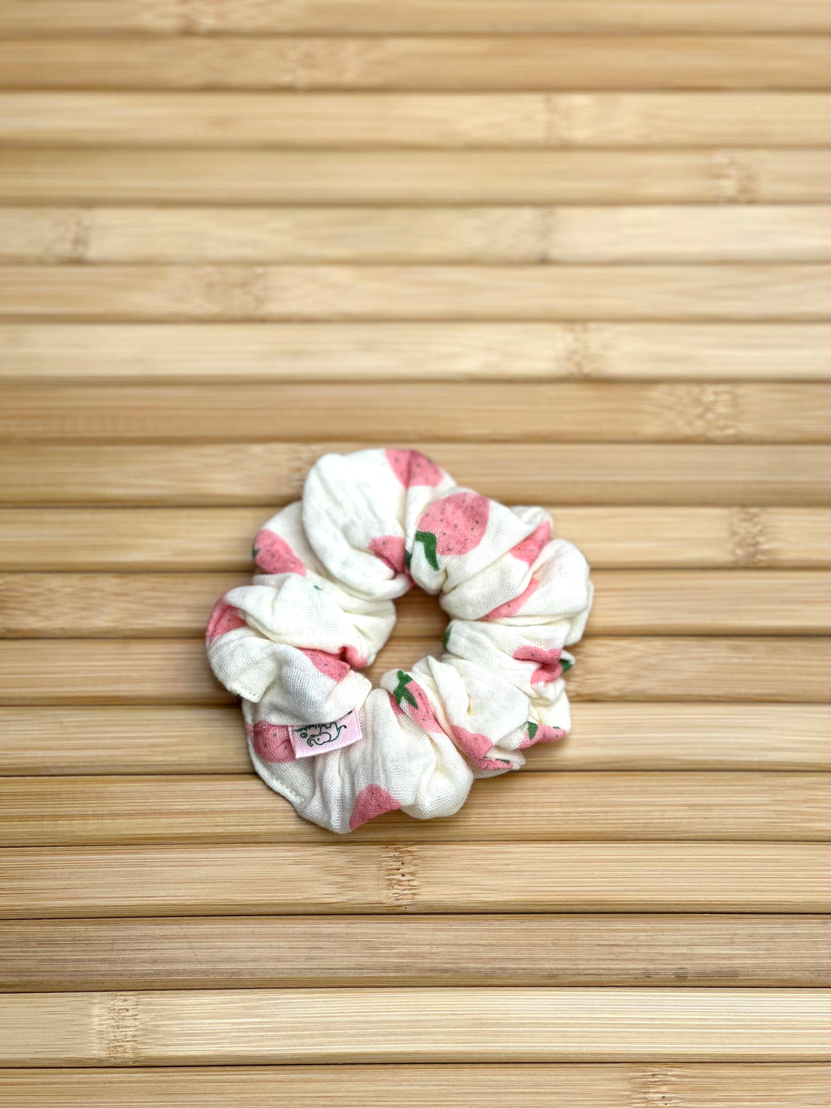 Strawberry Cream Hair Scrunchie