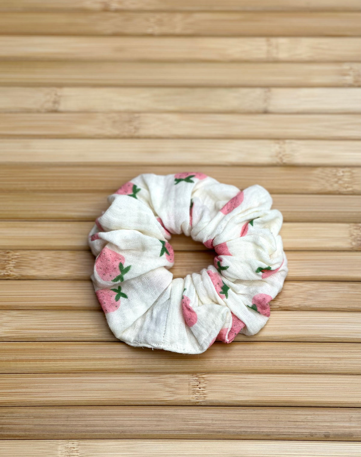 Strawberry Cream Hair Scrunchie