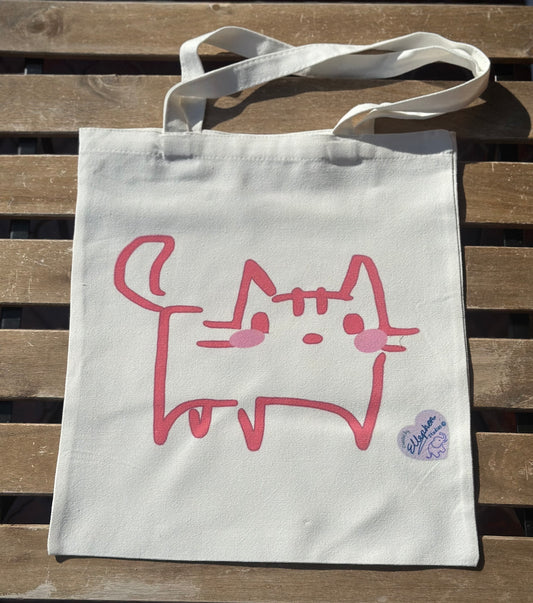 Pink Kitty Tote Bag