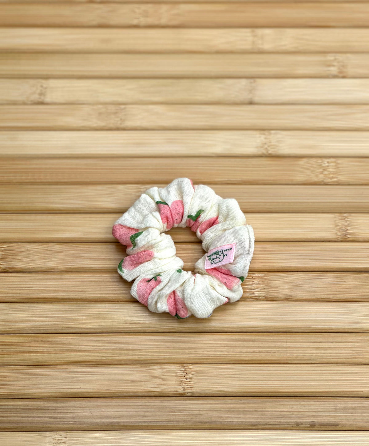 Strawberry Cream Hair Scrunchie