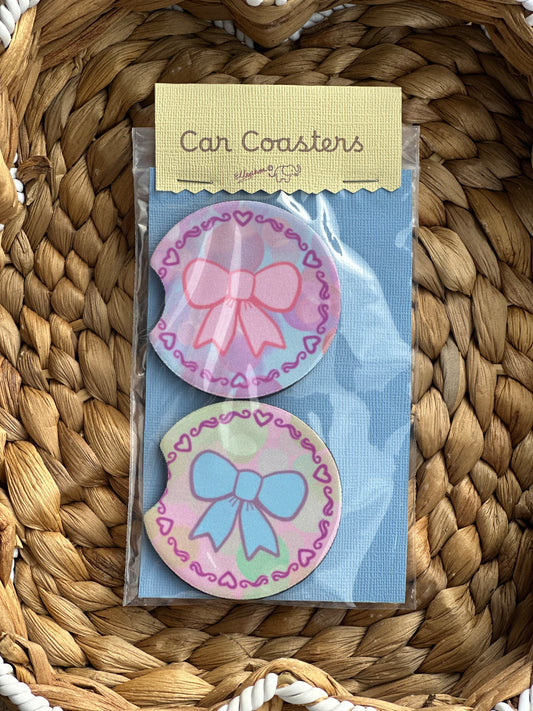 Sweet Ribbon Car Coasters (Pack of 2)