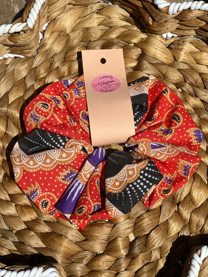 Oranye Hitam Batik Hair Scrunchie
