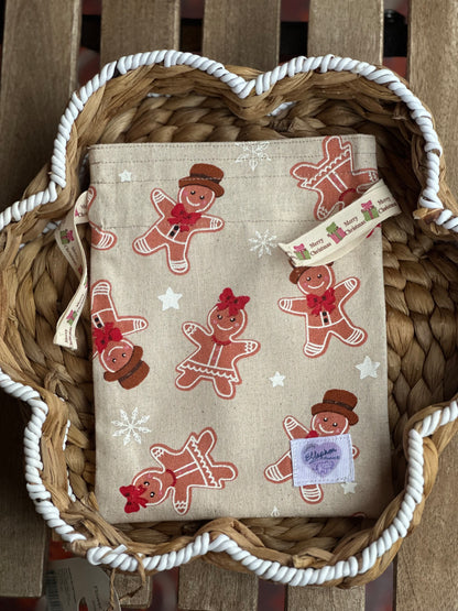 Gingie Weihnachten Weihnachtsgeschenkbeutel mit Kordelzug