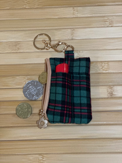 Classic Lip Stick/Balm Key Chain Zipper Purse