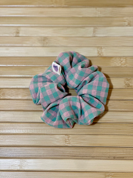 Matcha Gingham Hair Scrunchie