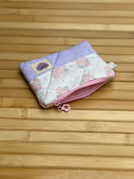 Lilac and Pink Flora Little Zipper Pouch
