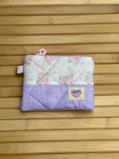 Lilac and Pink Flora Little Zipper Pouch