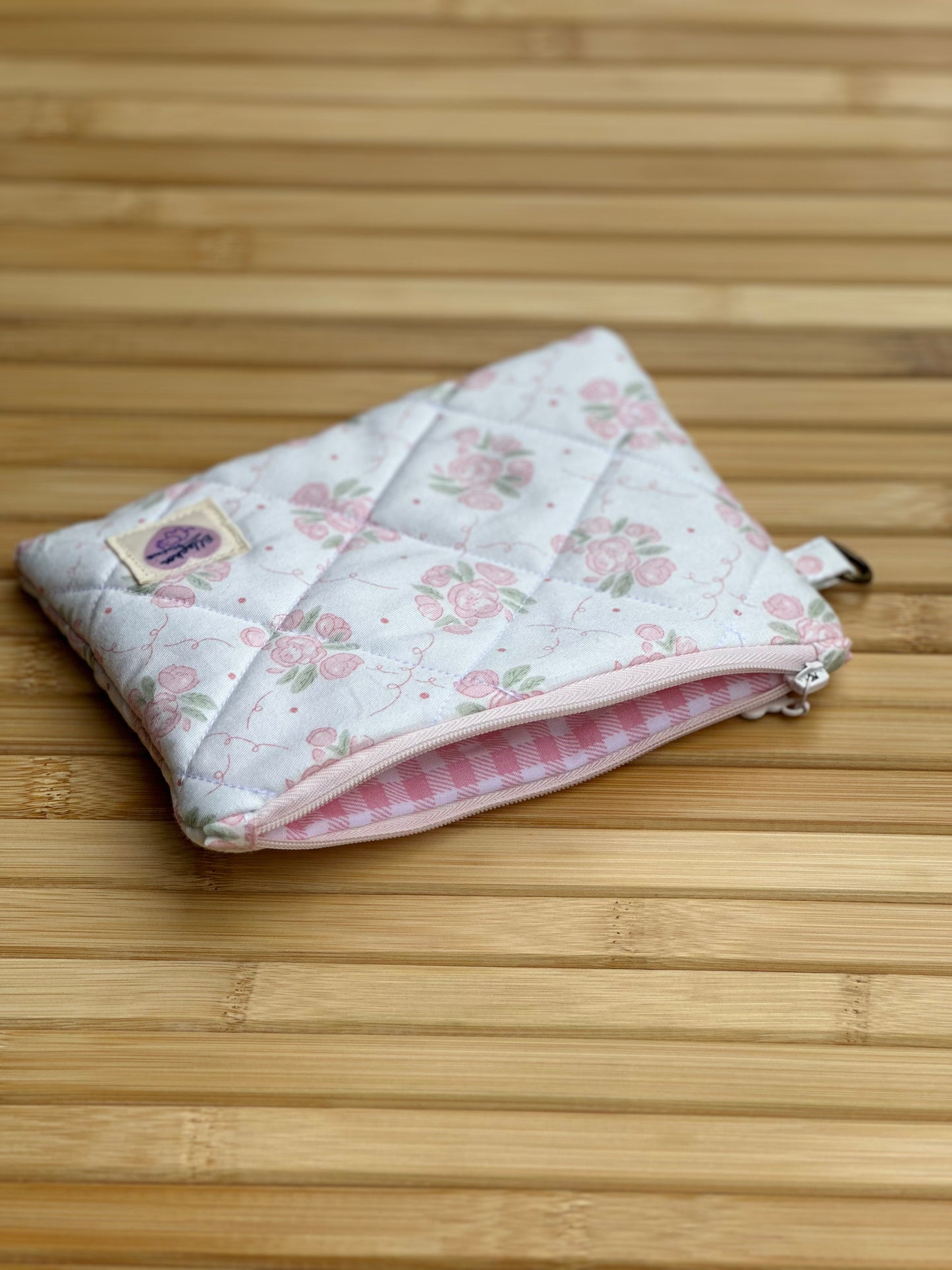Pink Flora Zipper Pouch