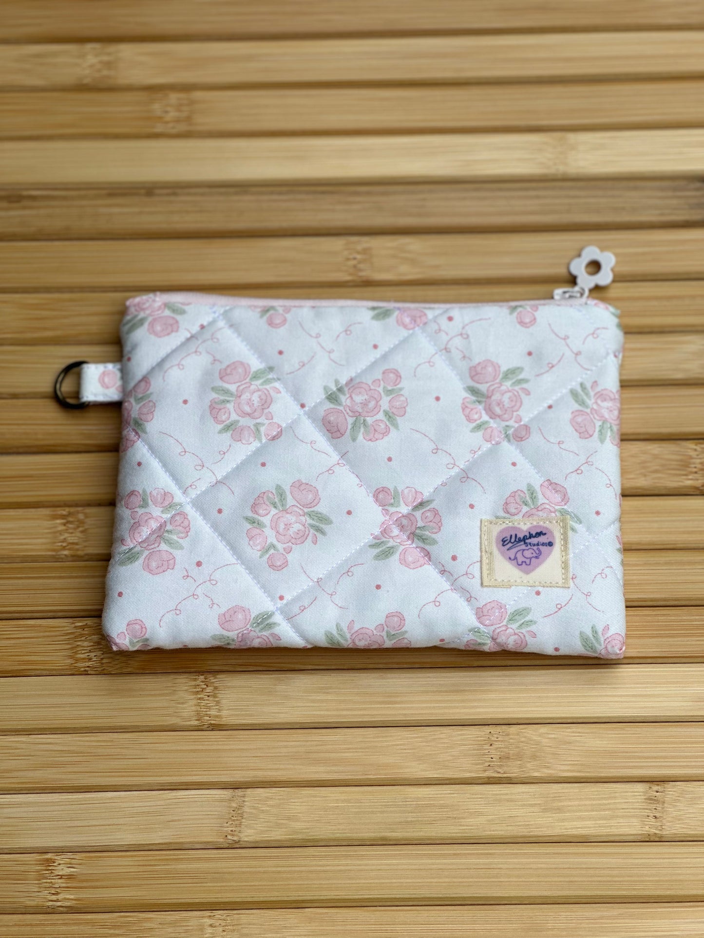 Pink Flora Zipper Pouch