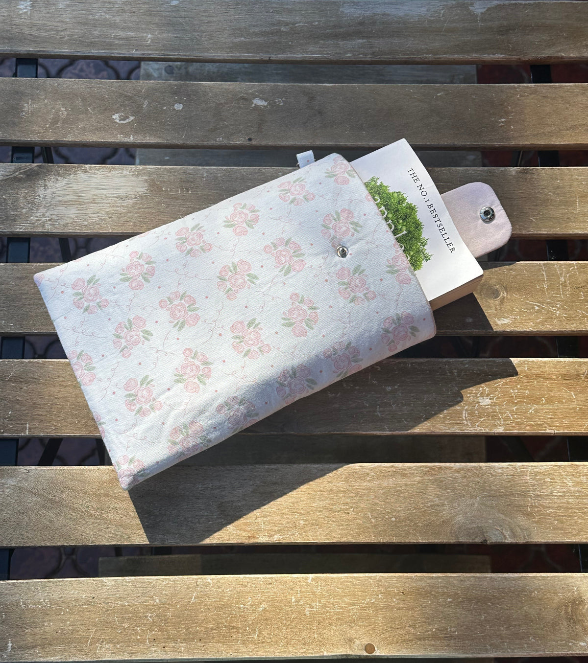 Ellephon studios pink flora Booksleeve with book