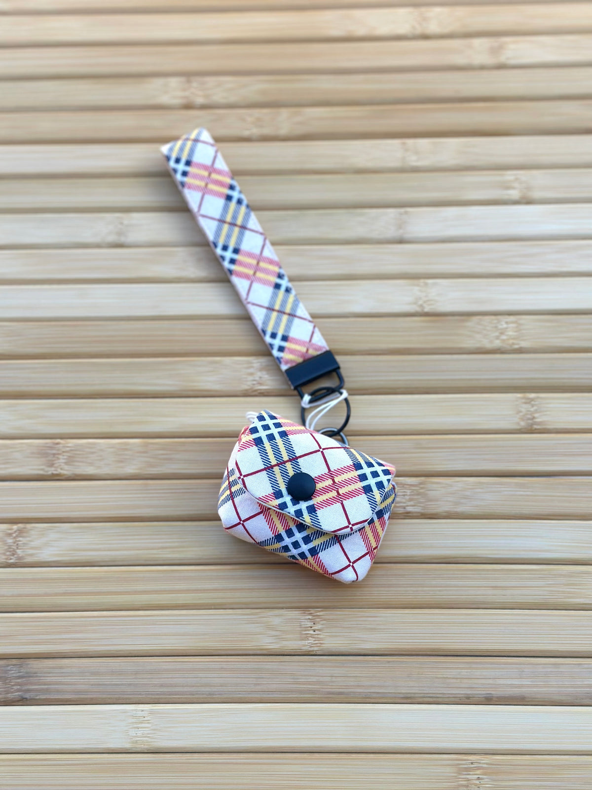 Ellephon studios tarta bundle airpod case wristlet black button and keyring