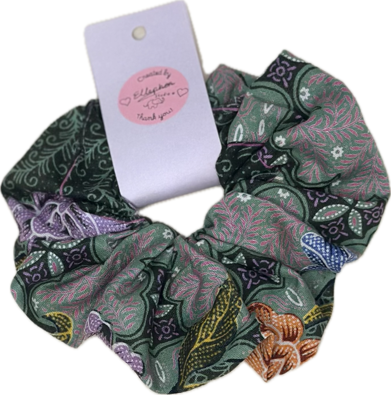 Teal Batik Hair Scrunchie