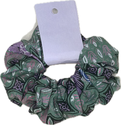 Teal Batik Hair Scrunchie