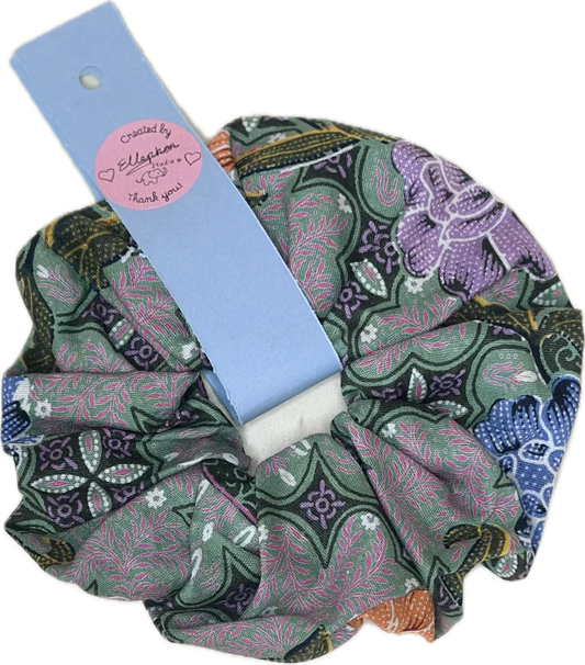 Teal Batik Hair Scrunchie