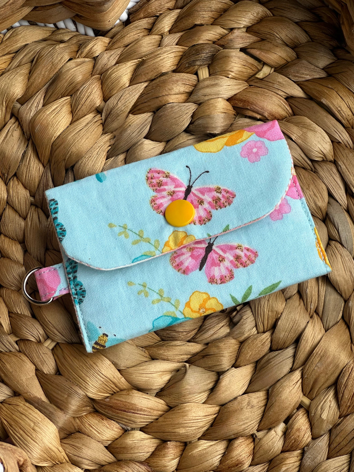 Ellephon studios pink butterfly card case