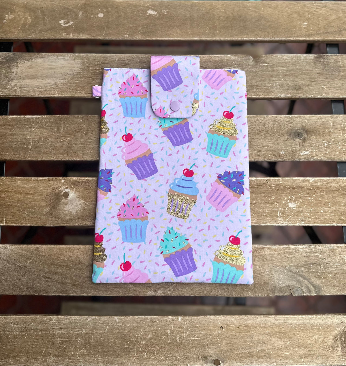 Ellephon studios purple vertical cupcake Booksleeve case