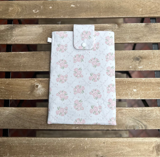 Ellephon studios white pink  flora Booksleeve 