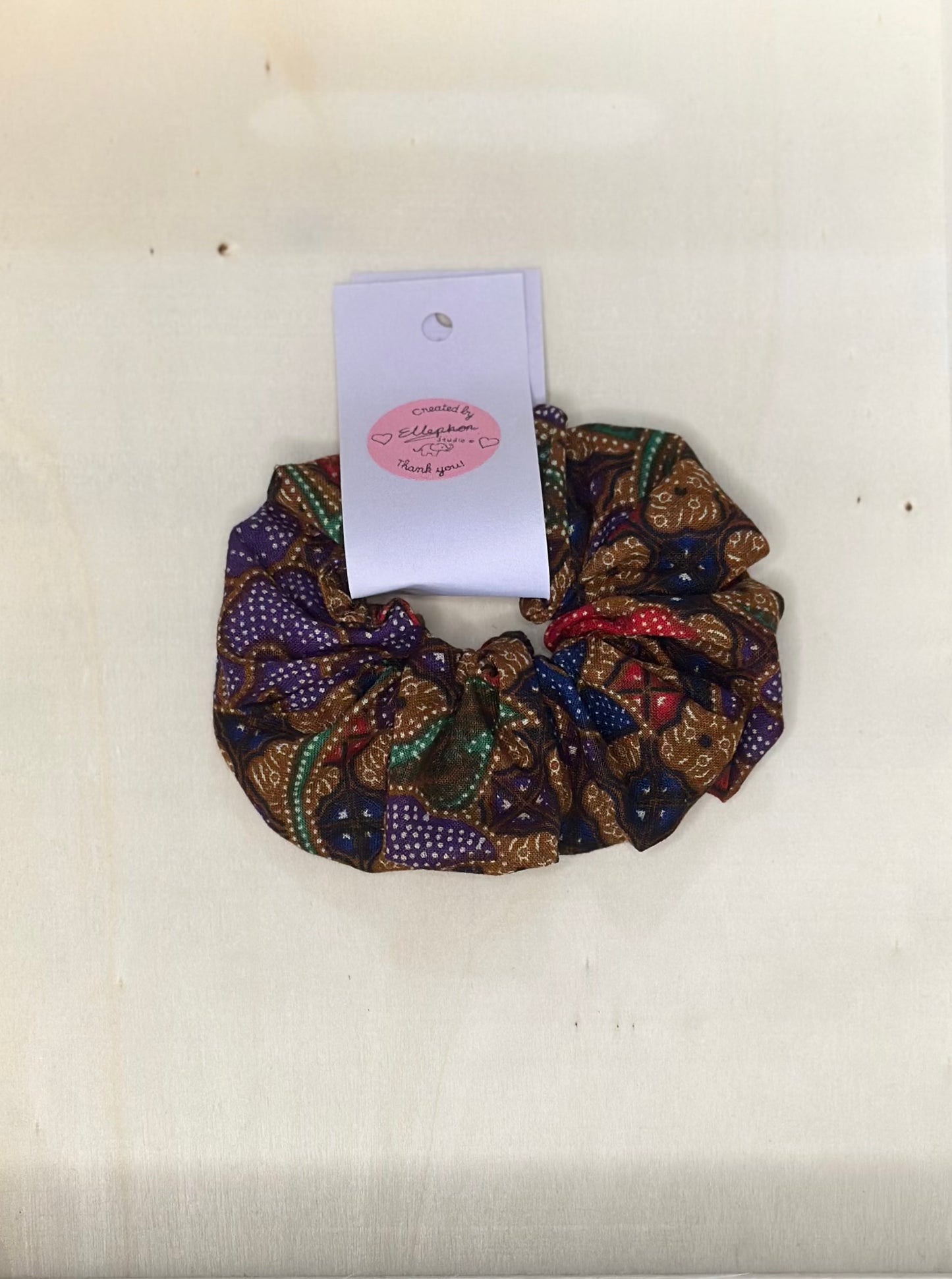 Ungu Biru Kebaya Batik Hair Scrunchie