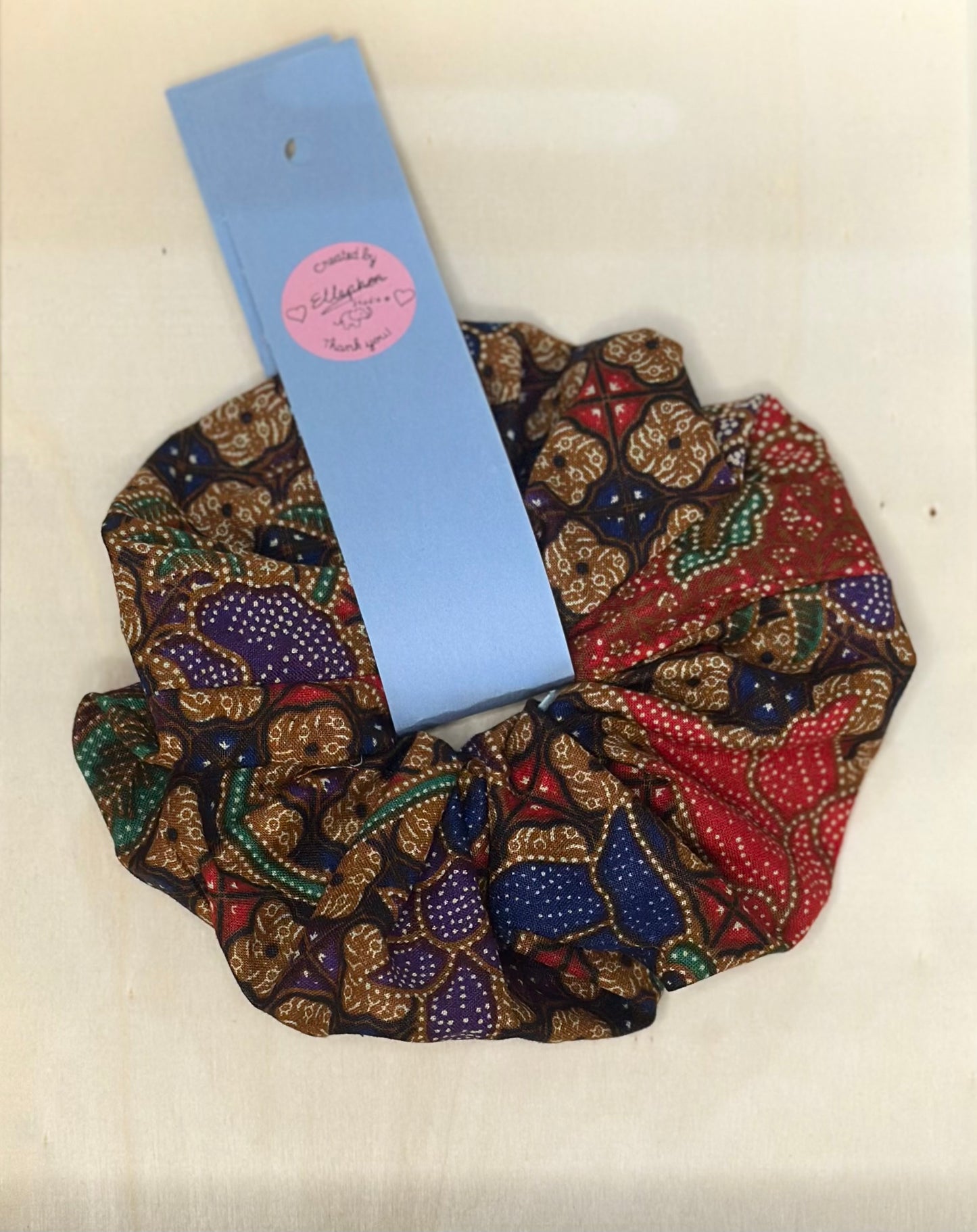 Ungu Biru Kebaya Batik Hair Scrunchie